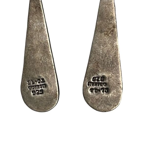 SOLD Rare Taxco Sterling Silver Star Drop Earrings Vintage 1970s - Picture 8 of 11